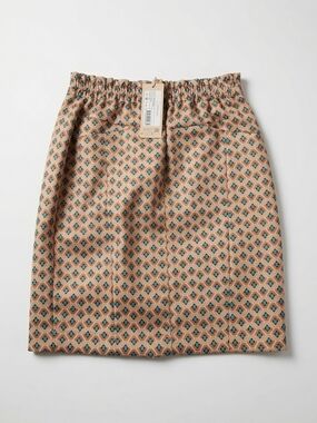 Esqualo Geometric Print Midi Skirt Size M Elastic Waist NWT